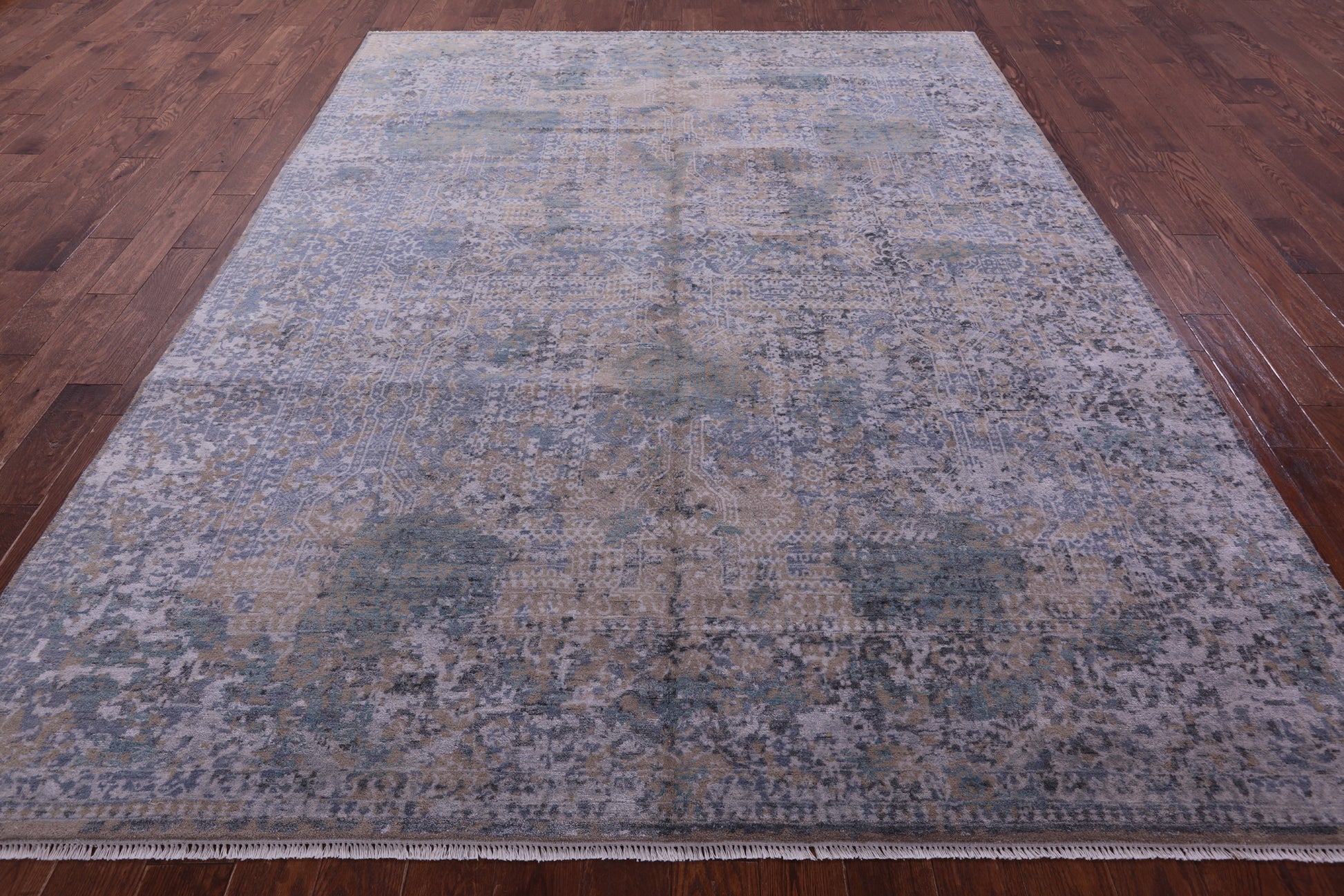 Modern Hand Knotted Wool & Silk Rug - 8' 1" X 10' 3" - Golden Nile
