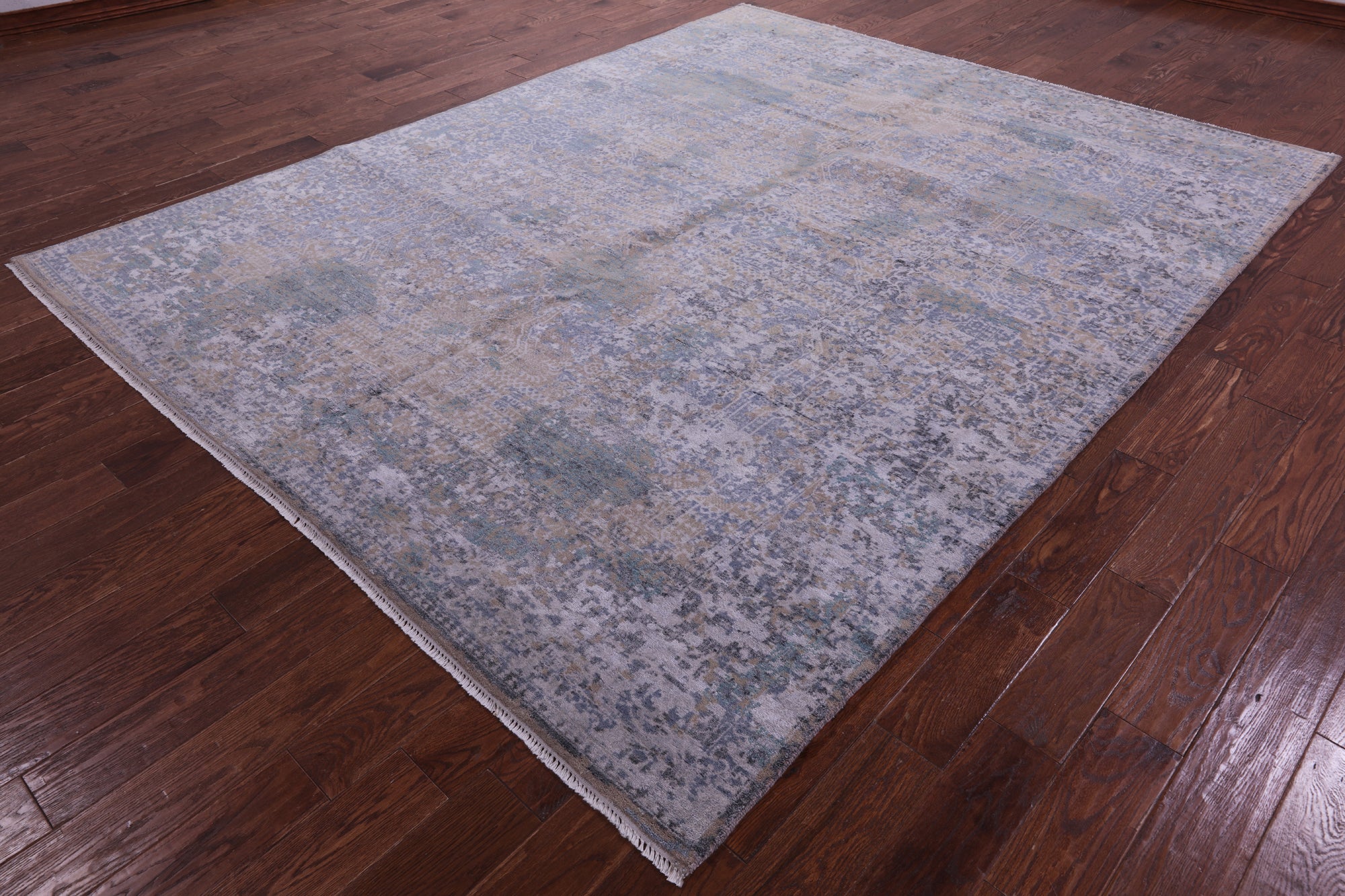 Modern Hand Knotted Wool & Silk Rug - 8' 1" X 10' 3" - Golden Nile
