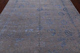 Grey Contemporary Hand Knotted Wool & Silk Rug - 7' 11" X 10' 3"
