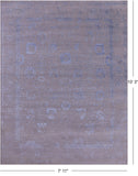 Grey Contemporary Hand Knotted Wool & Silk Rug - 7' 11" X 10' 3" - Golden Nile