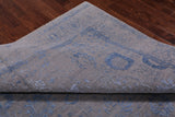 Grey Contemporary Hand Knotted Wool & Silk Rug - 7' 11" X 10' 3"