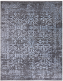SUPER SALE Grey Modern Hand Knotted Wool & Silk Rug - 8' 0" X 10' 1"
