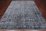 SUPER SALE Grey Modern Hand Knotted Wool & Silk Rug - 8' 0" X 10' 1"