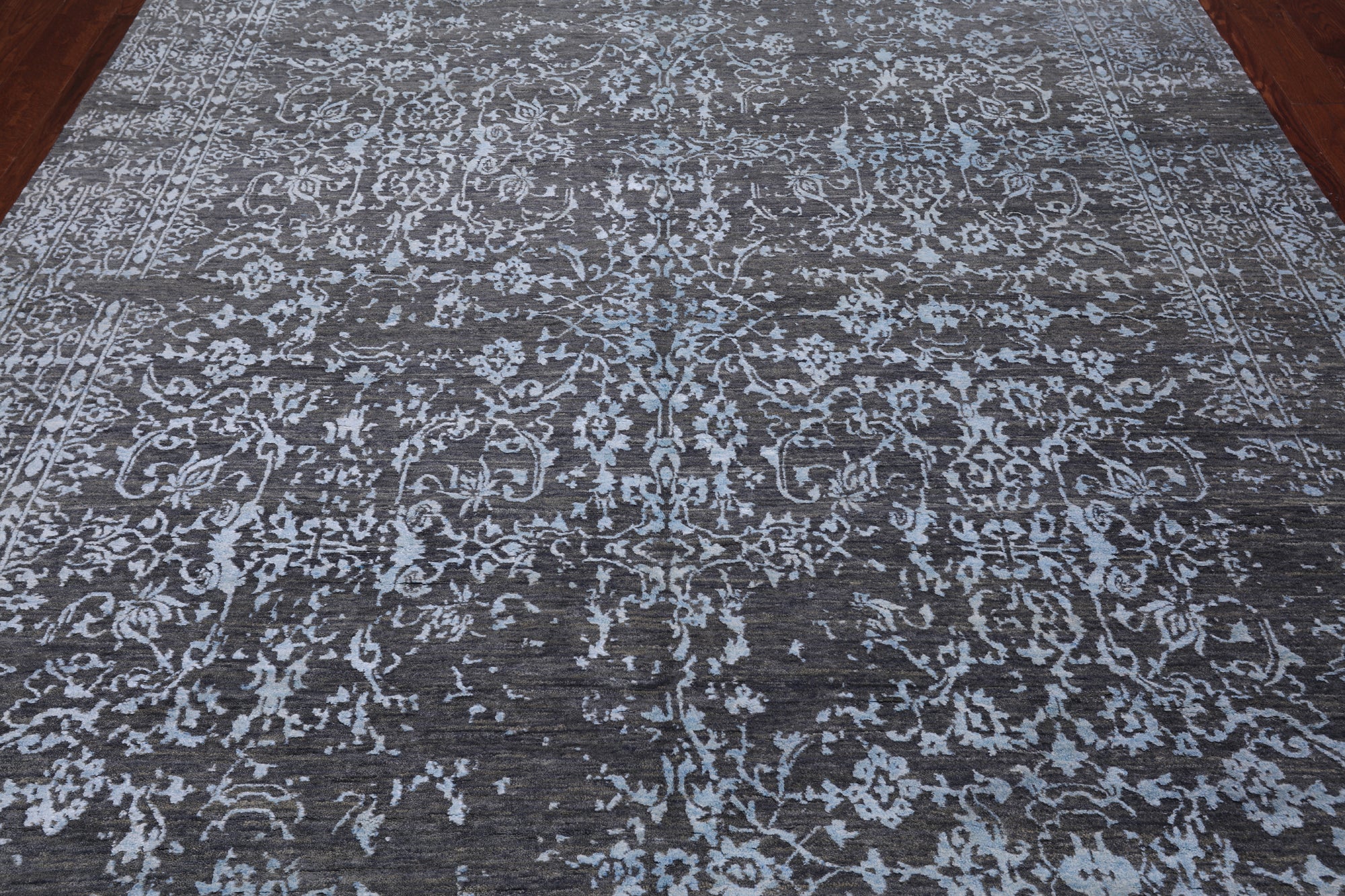 SUPER SALE Grey Modern Hand Knotted Wool & Silk Rug - 8' 0" X 10' 1"