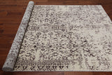 SUPER SALE Ivory Modern Handmade Wool & Silk Rug - 6' 1" X 9' 3"