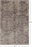 SUPER SALE Ivory Modern Handmade Wool & Silk Rug - 6' 1" X 9' 3"