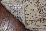 SUPER SALE Ivory Modern Handmade Wool & Silk Rug - 6' 1" X 9' 3"