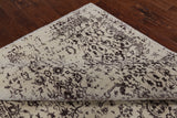 SUPER SALE Ivory Modern Handmade Wool & Silk Rug - 6' 1" X 9' 3"