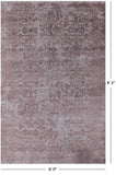 Grey Modern Handmade Wool & Silk Rug - 6' 0" X 9' 2" - Golden Nile
