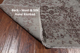 Grey Modern Handmade Wool & Silk Rug - 6' 0" X 9' 2"