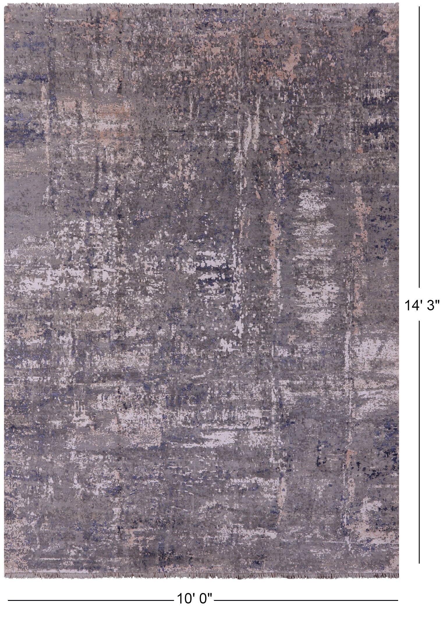 Contemporary Hand Knotted Wool & Silk Rug - 10' 0" X 14' 3" - Golden Nile