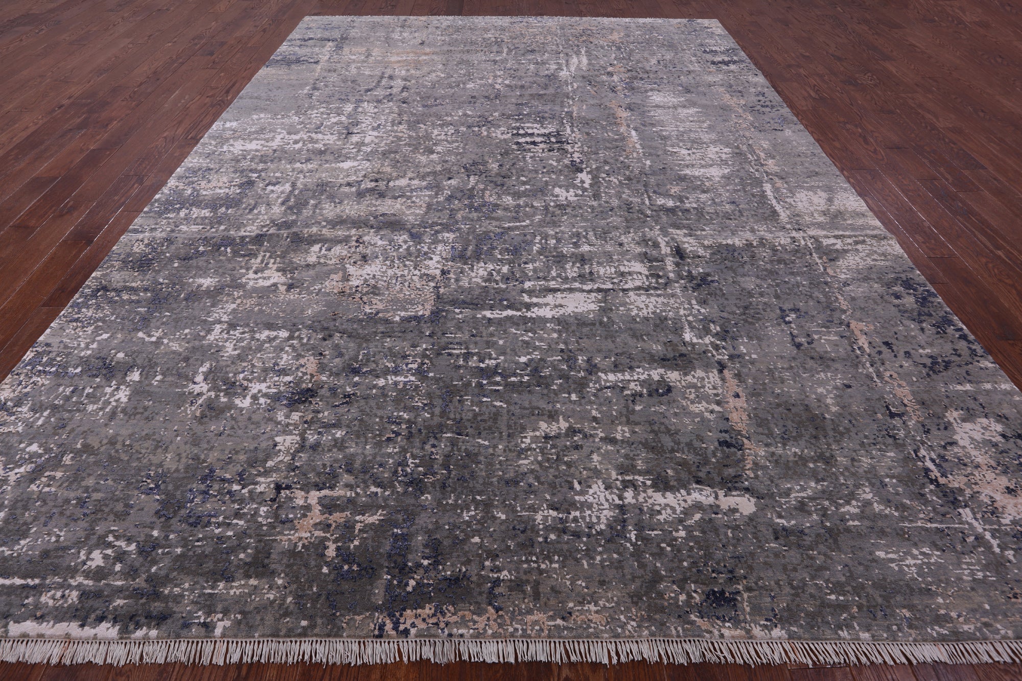 SUPER SALE Contemporary Hand Knotted Wool & Silk Rug - 10' 0" X 14' 3"