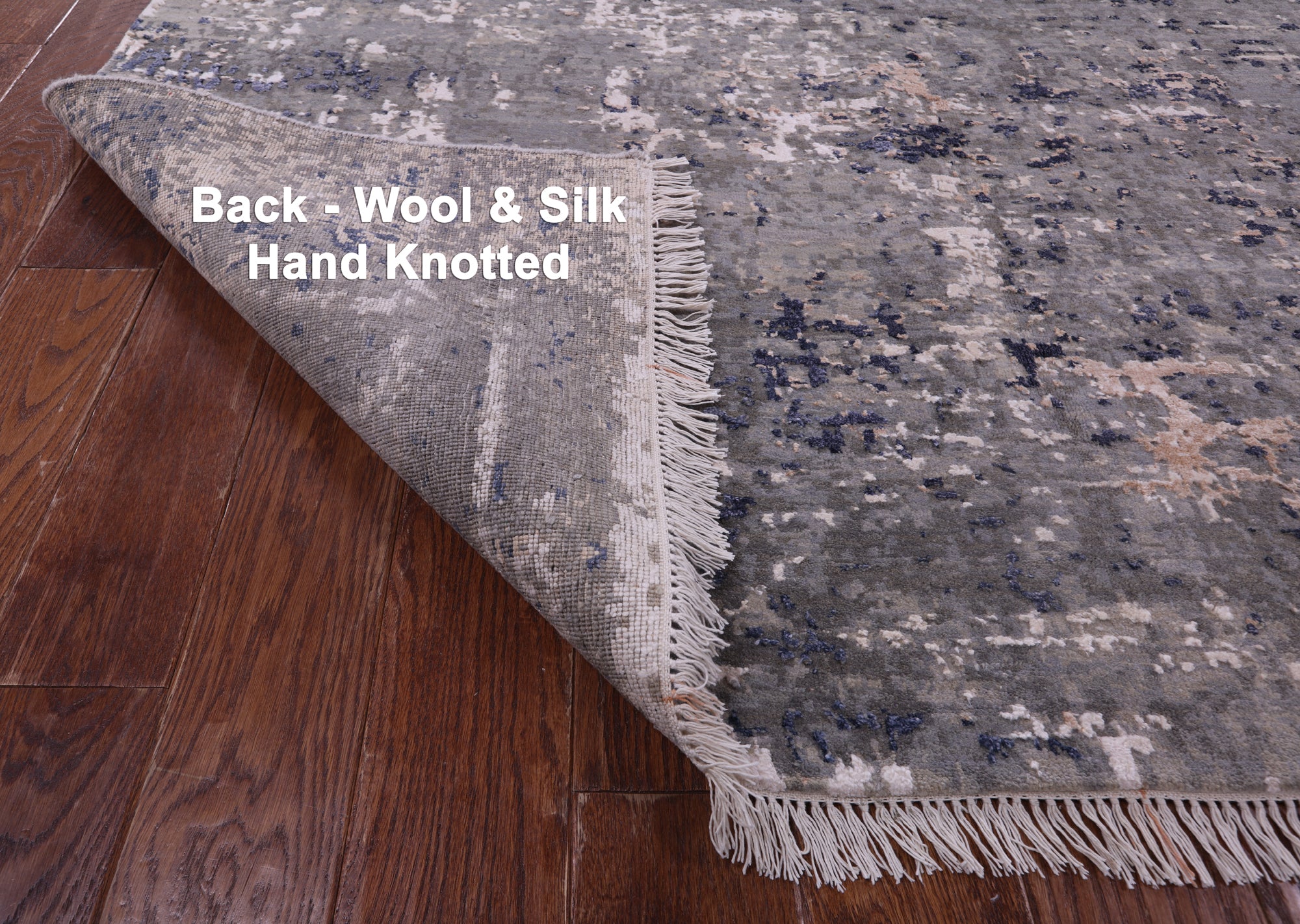 Contemporary Hand Knotted Wool & Silk Rug - 10' 0" X 14' 3" - Golden Nile