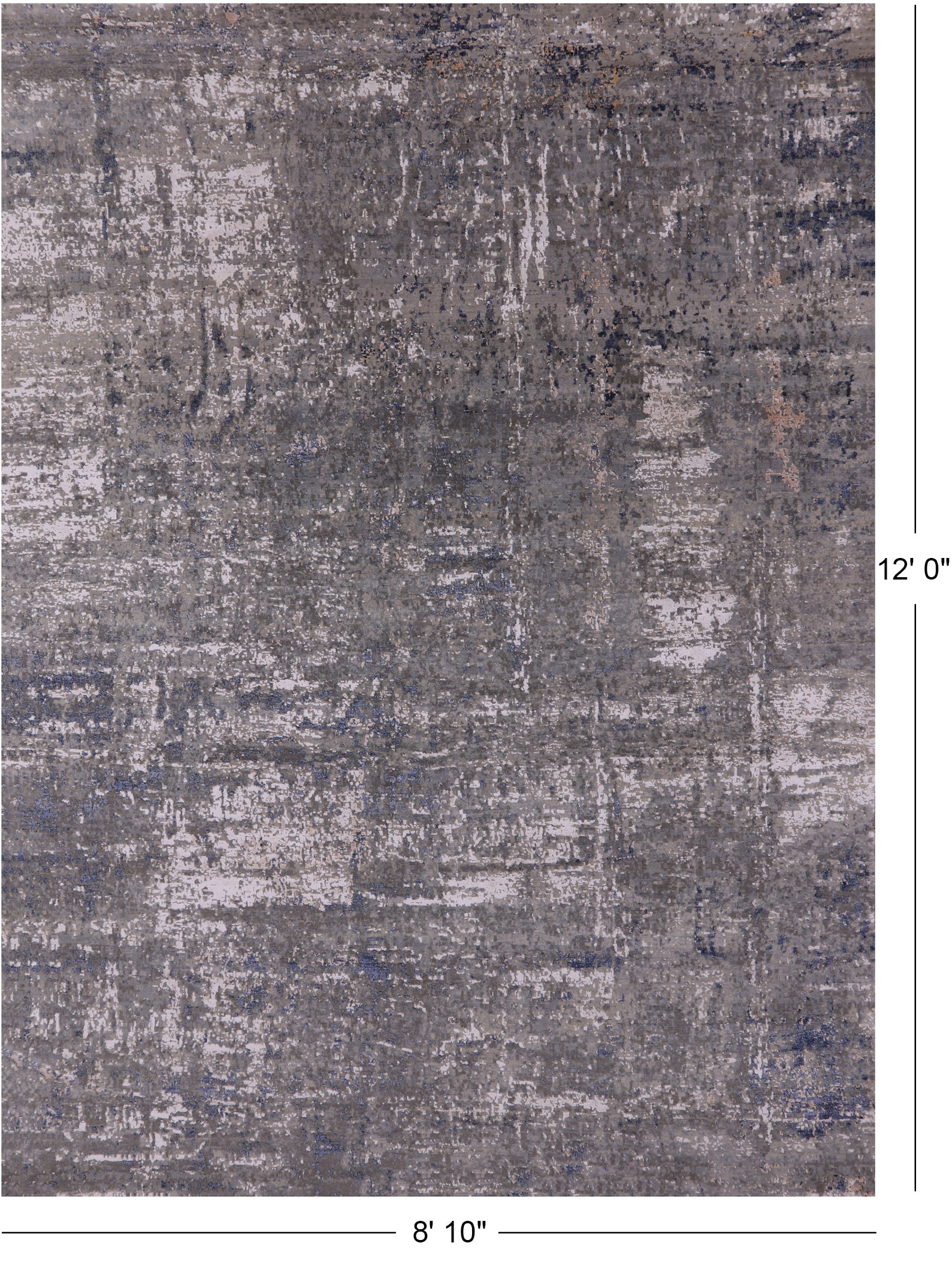 Modern Hand Knotted Wool & Silk Rug - 8' 10" X 12' 0" - Golden Nile