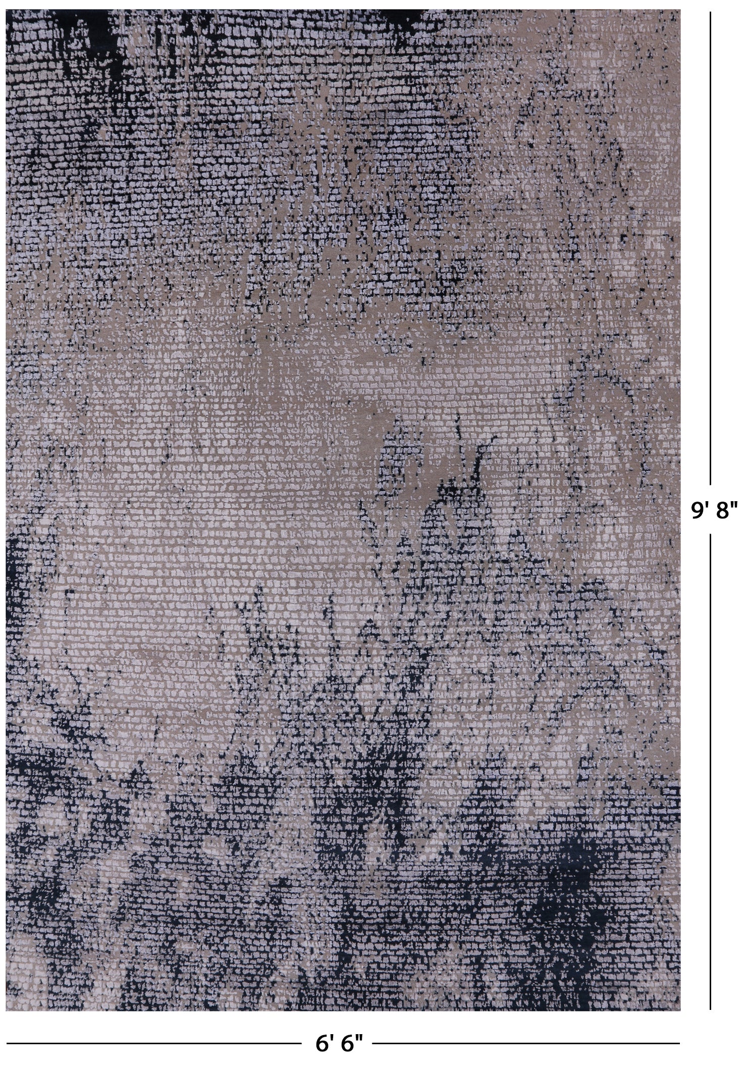 Contemporary Handmade Wool & Silk Rug - 6' 6" X 9' 8" - Golden Nile