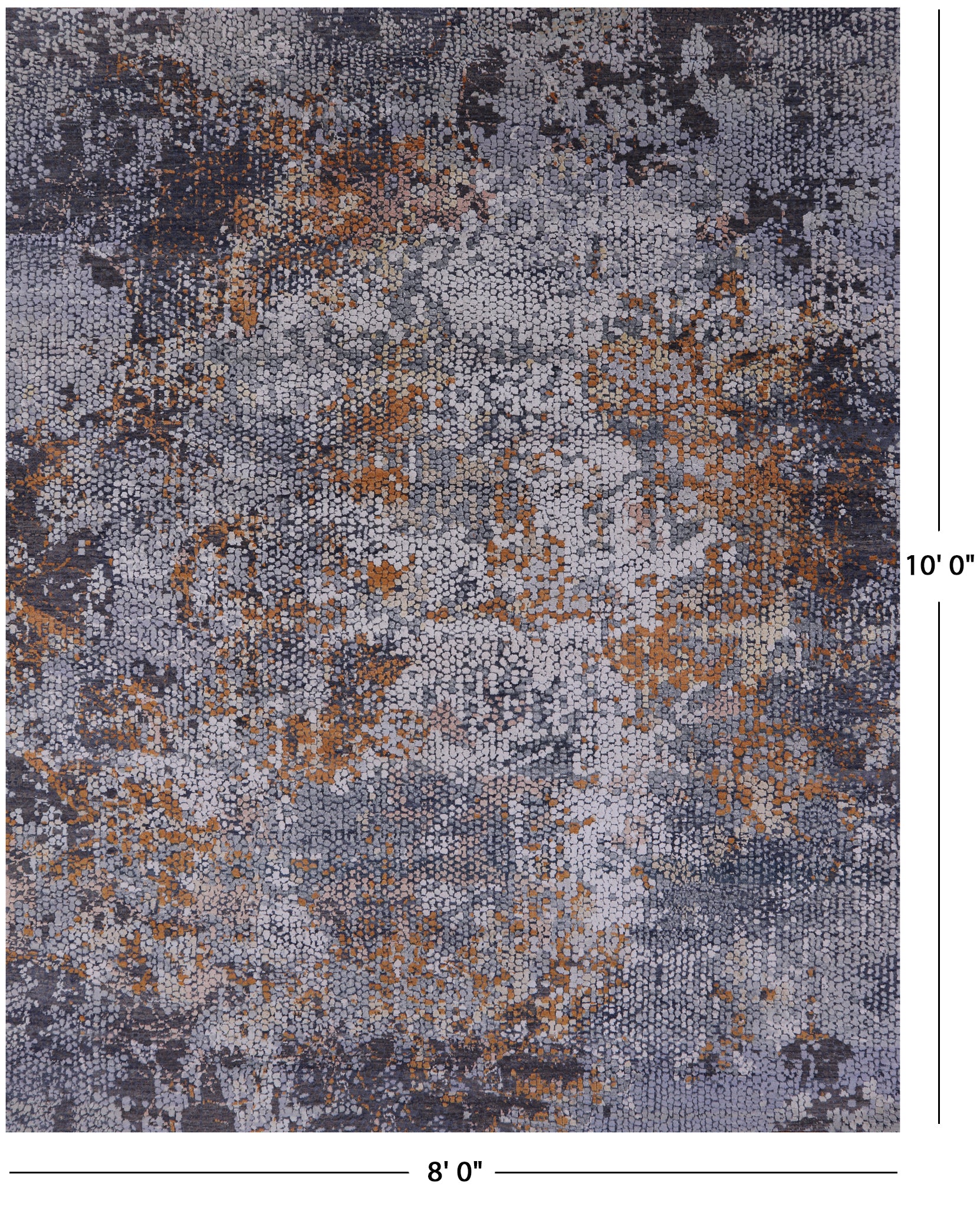 Modern Hand Knotted Wool & Silk Rug - 8' 0" X 10' 0" - Golden Nile