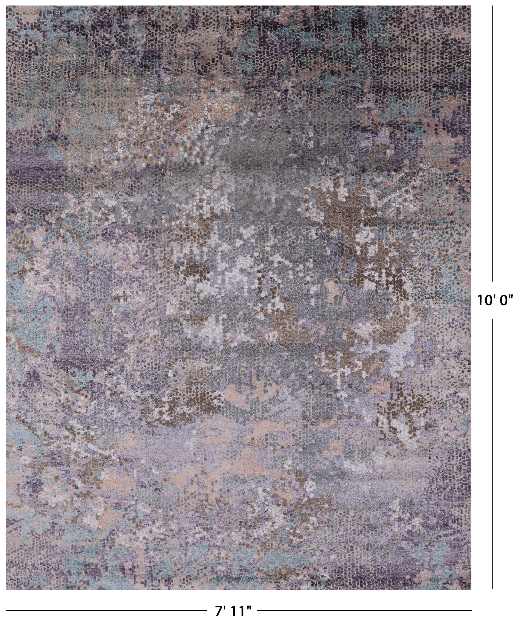Contemporary Hand Knotted Wool & Silk Rug - 7' 11" X 10' 0" - Golden Nile