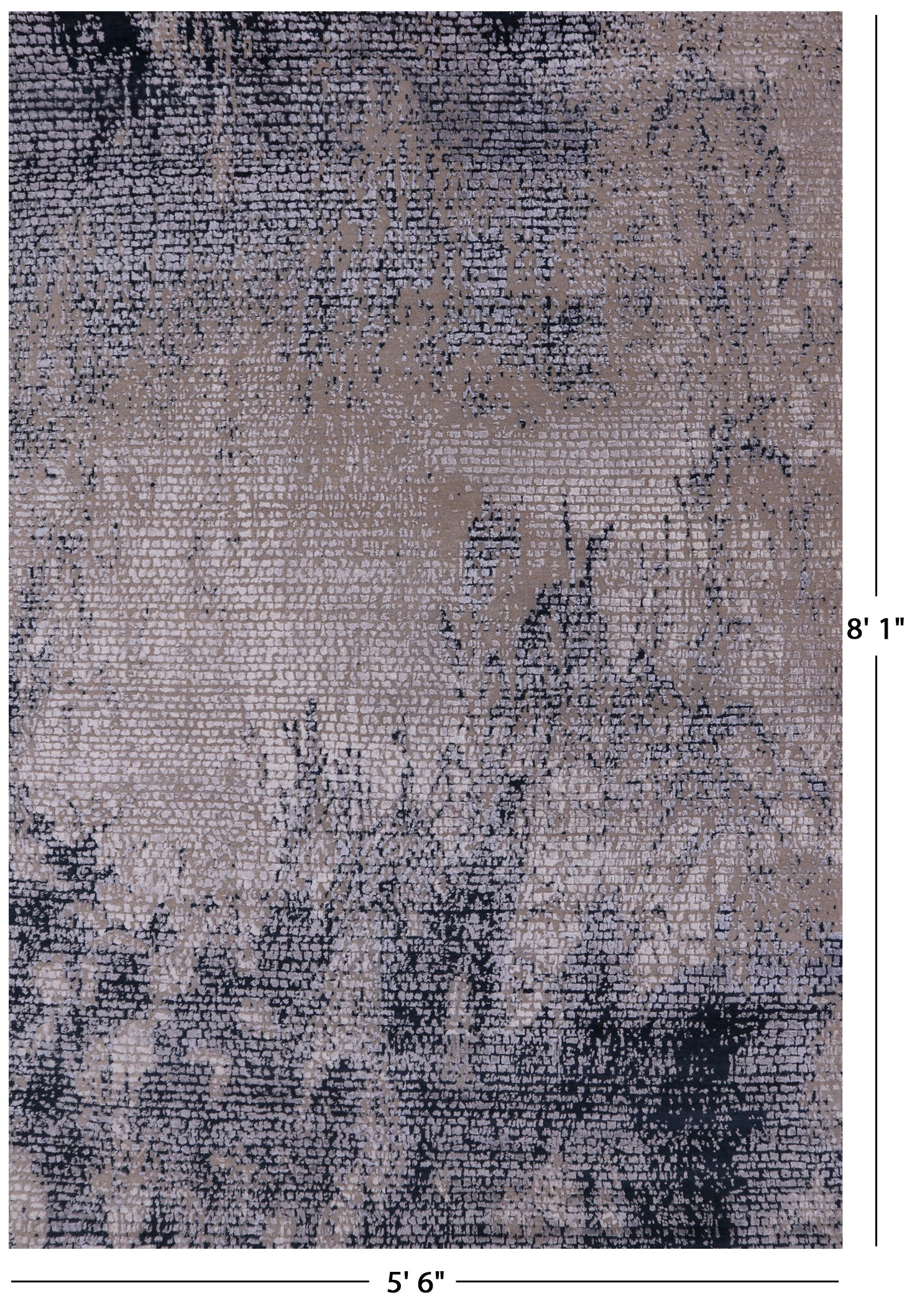 Modern Handmade Wool & Silk Rug - 5' 6" X 8' 1" - Golden Nile