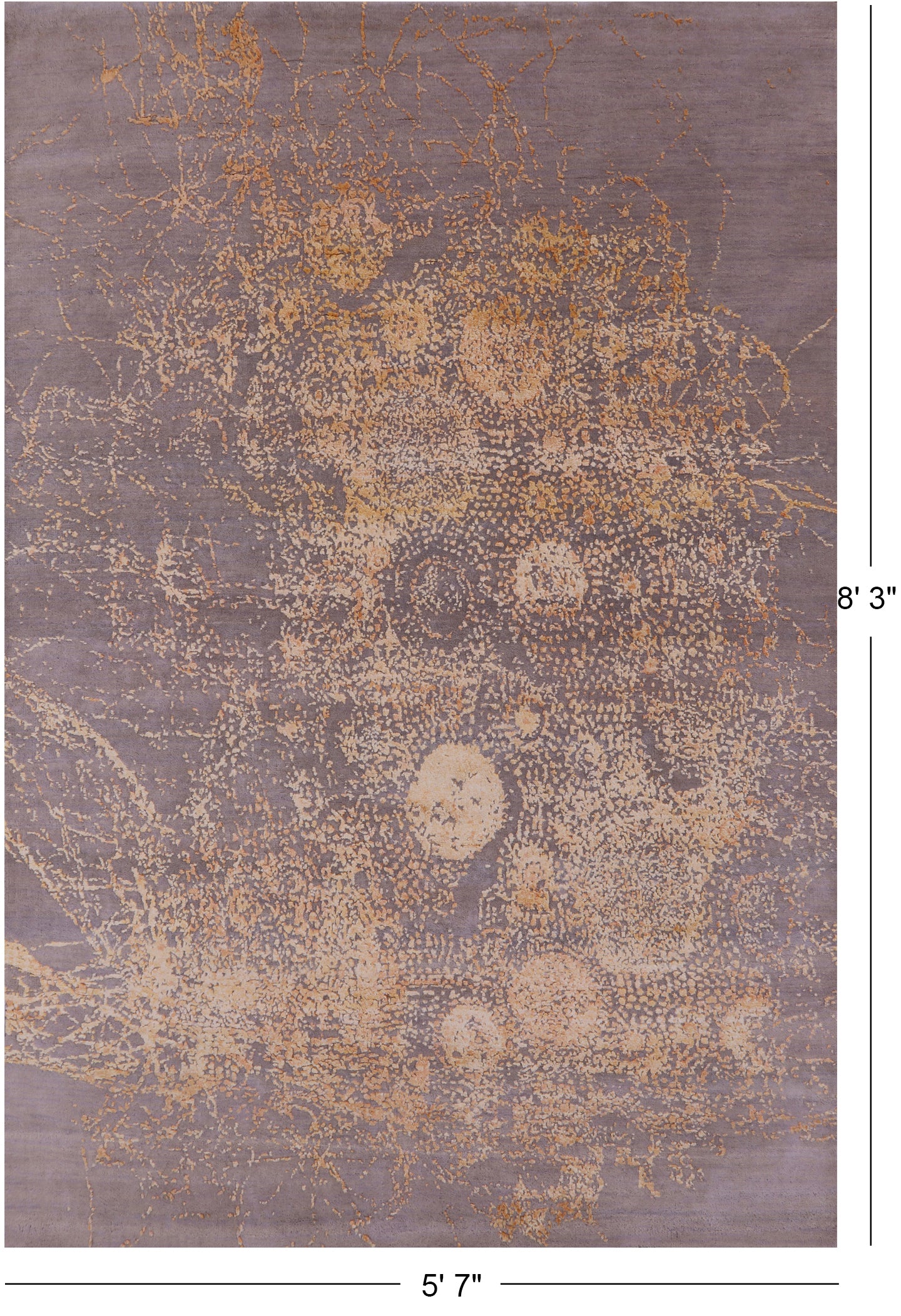 Modern Hand Knotted Wool & Silk Rug - 5' 7" X 8' 3" - Golden Nile