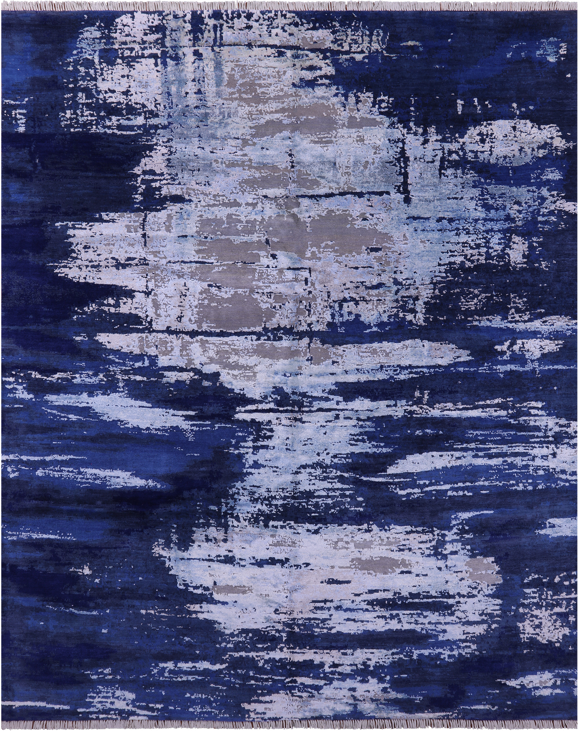 SUPER SALE Modern Handmade Wool & Silk Rug - 8' 1" X 9' 11"