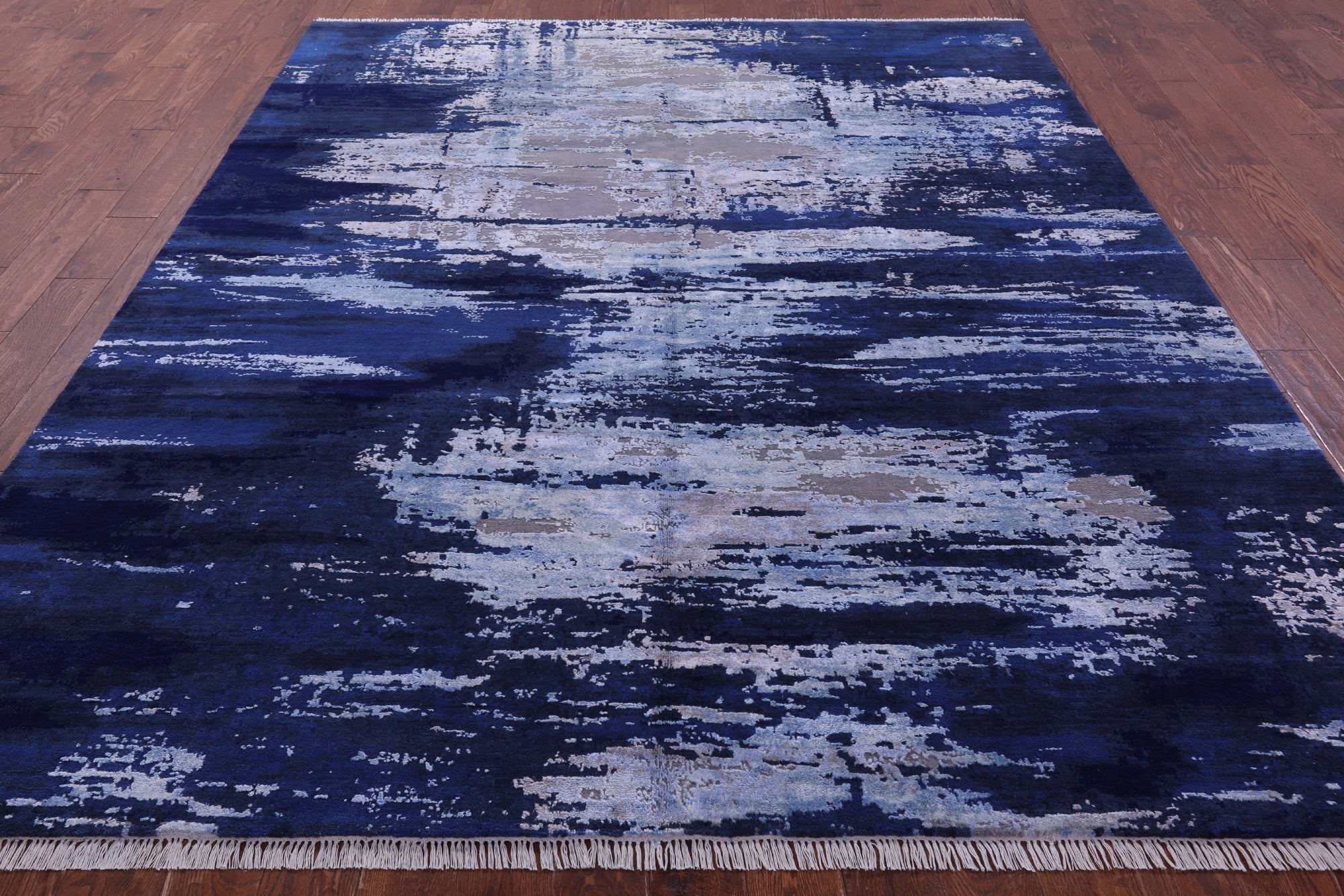 SUPER SALE Modern Handmade Wool & Silk Rug - 8' 1" X 9' 11"