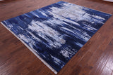 SUPER SALE Modern Handmade Wool & Silk Rug - 8' 1" X 9' 11"