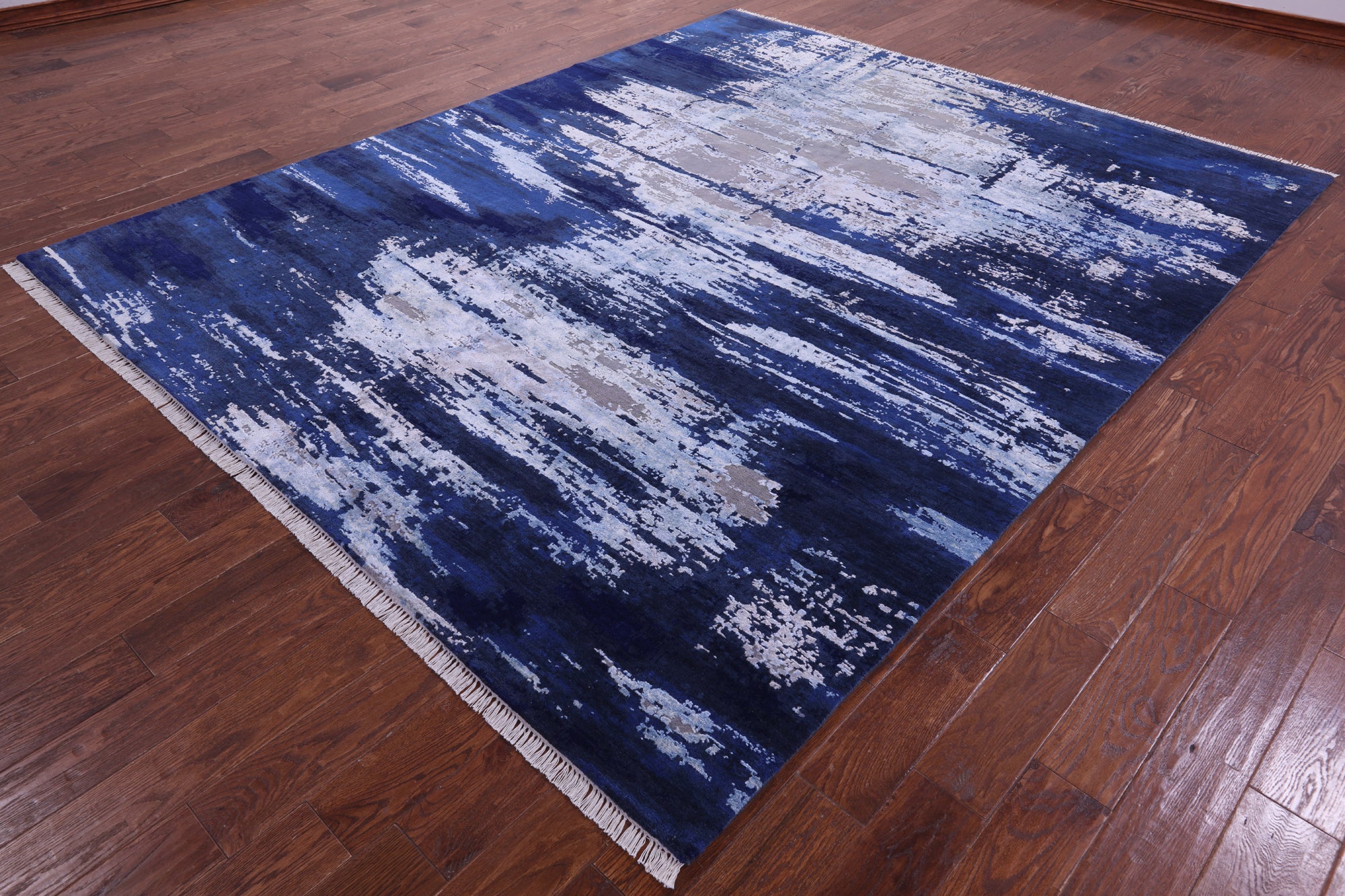 SUPER SALE Modern Handmade Wool & Silk Rug - 8' 1" X 9' 11"