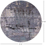 Round Contemporary Handmade Wool & Silk Rug - 7' 11" X 7' 11" - Golden Nile