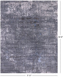 Grey Contemporary Hand Knotted Wool & Silk Rug - 7' 11" X 10' 0" - Golden Nile