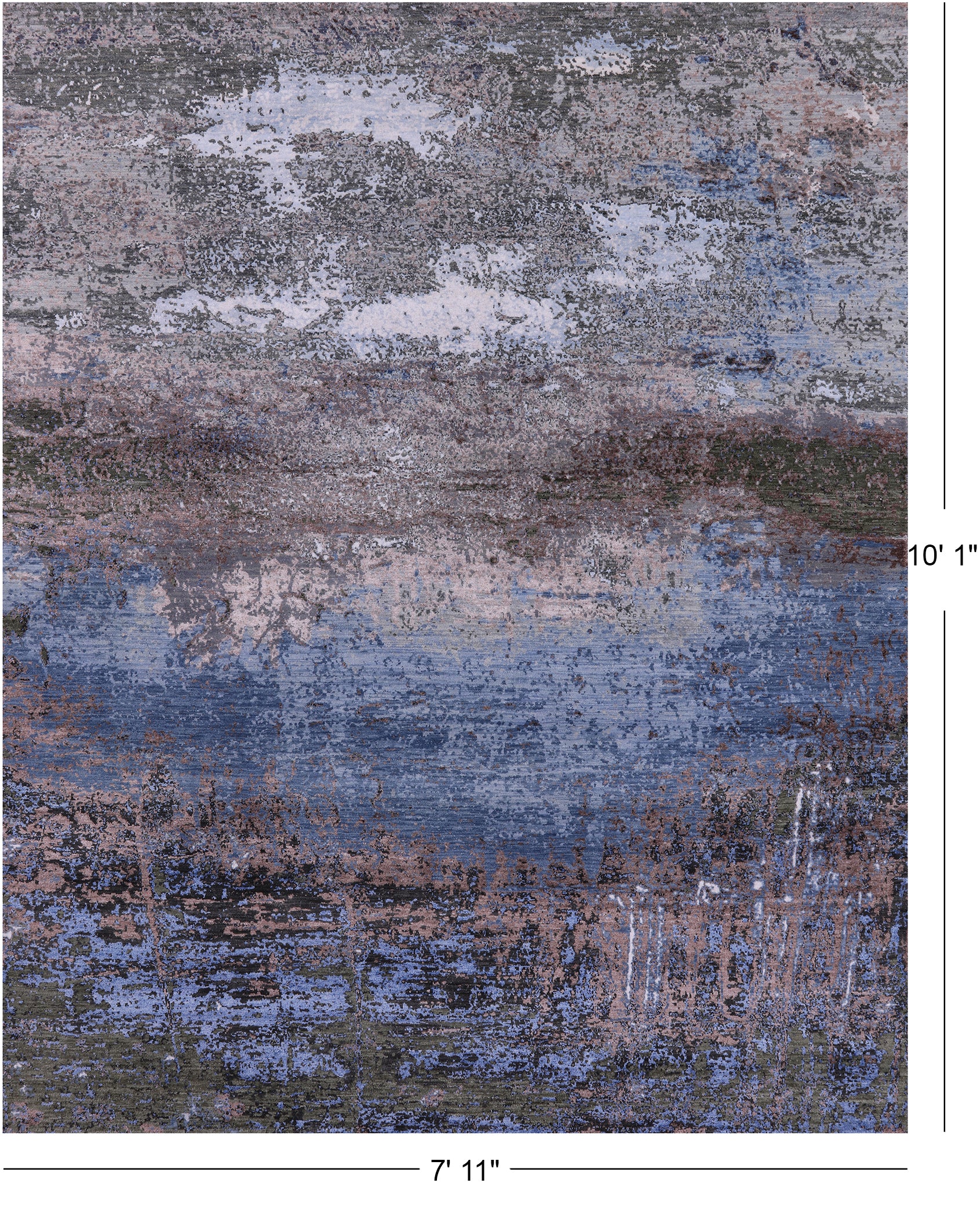 Modern Hand Knotted Wool & Silk Rug - 7' 11" X 10' 1" - Golden Nile