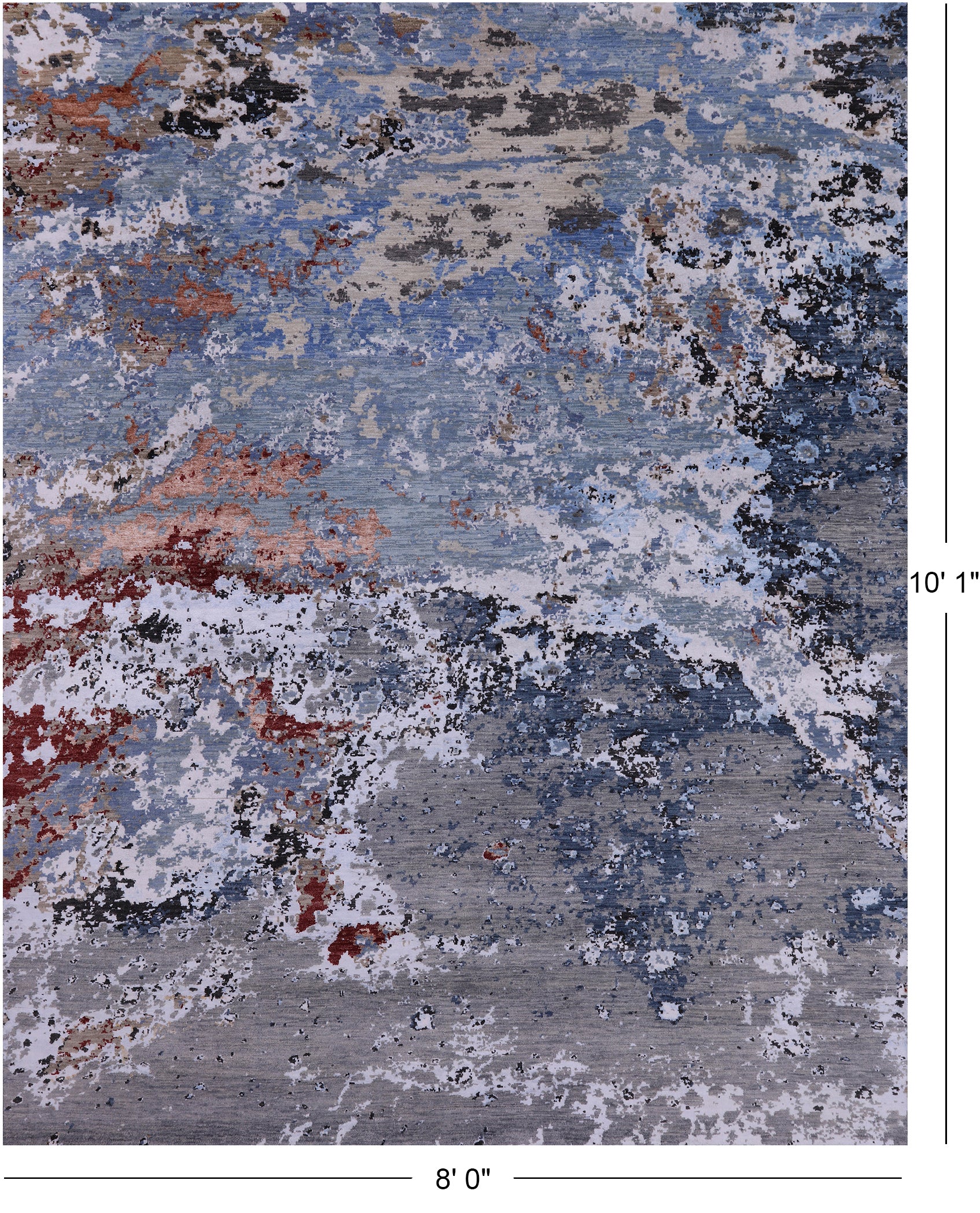 Modern Hand Knotted Wool & Silk Rug - 8' 0" X 10' 1" - Golden Nile