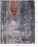 Contemporary Handmade Wool & Silk Urban Design Rug - 8' 0" X 9' 11" - Golden Nile
