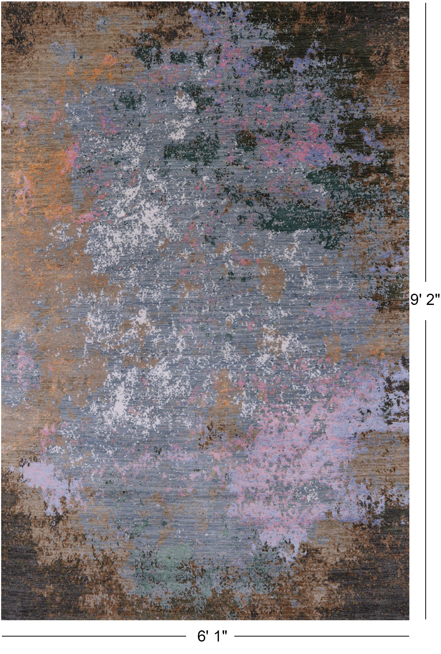 Modern Hand Knotted Wool & Silk Rug - 6' 1" X 9' 2" - Golden Nile