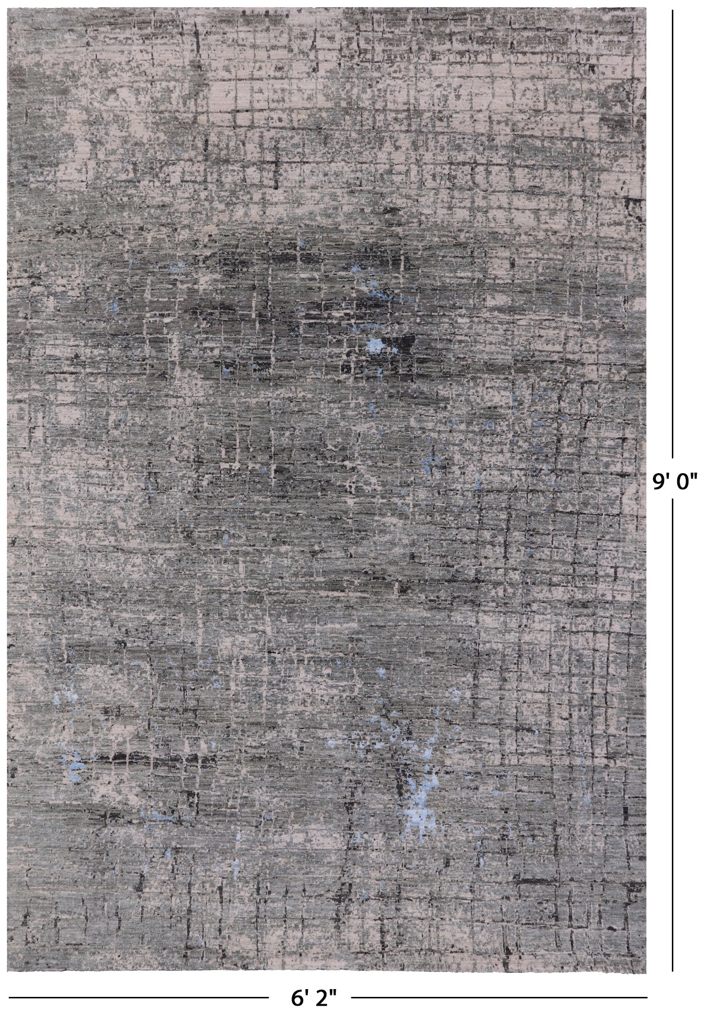 Modern Hand Knotted Wool & Silk Rug - 6' 2" X 9' 0" - Golden Nile