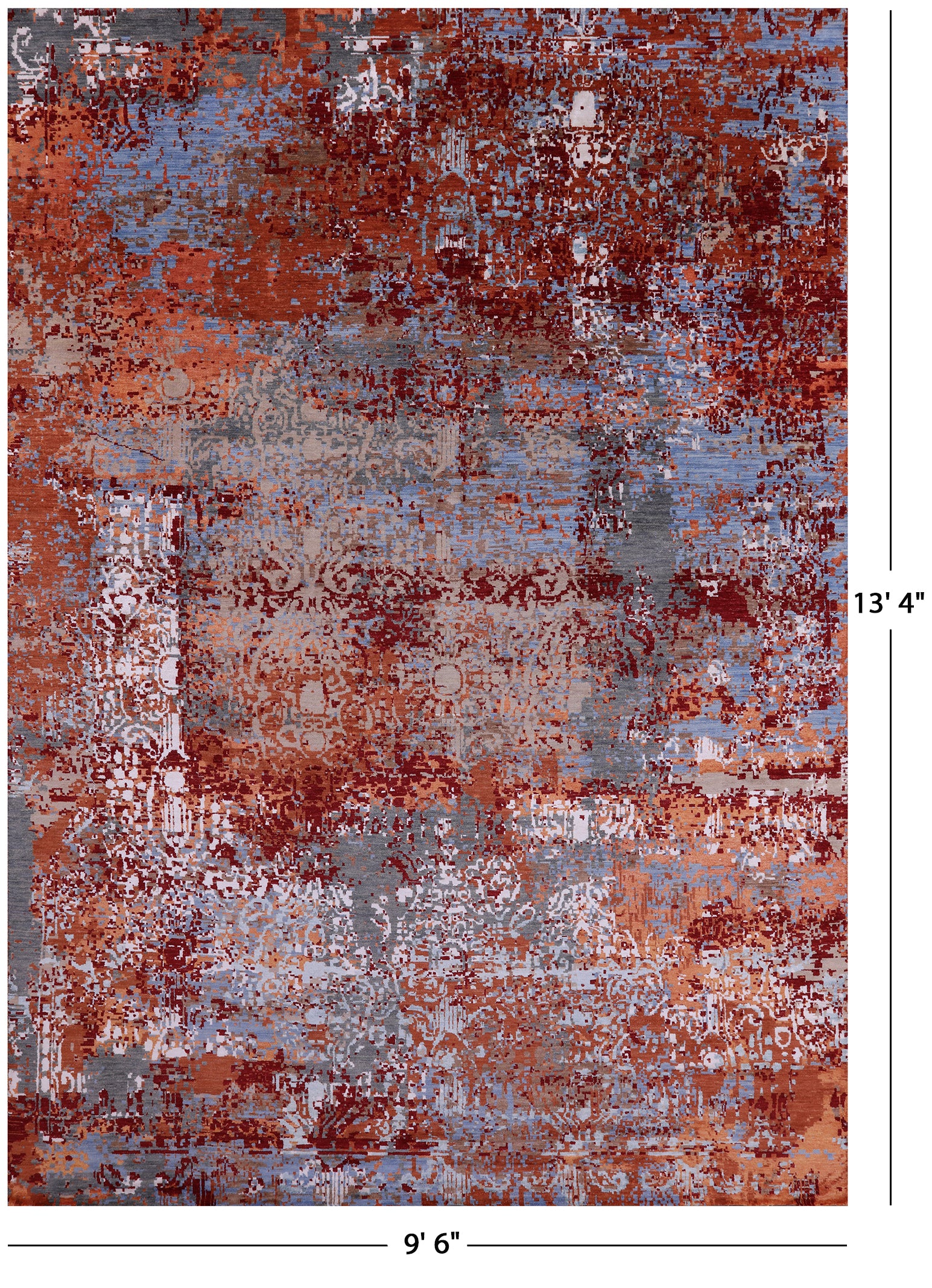 Contemporary Hand Knotted Wool & Silk Rug - 9' 6" X 13' 4" - Golden Nile