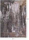 Contemporary Hand Knotted Wool & Silk Vase Design Rug - 10' 1" X 14' 1" - Golden Nile