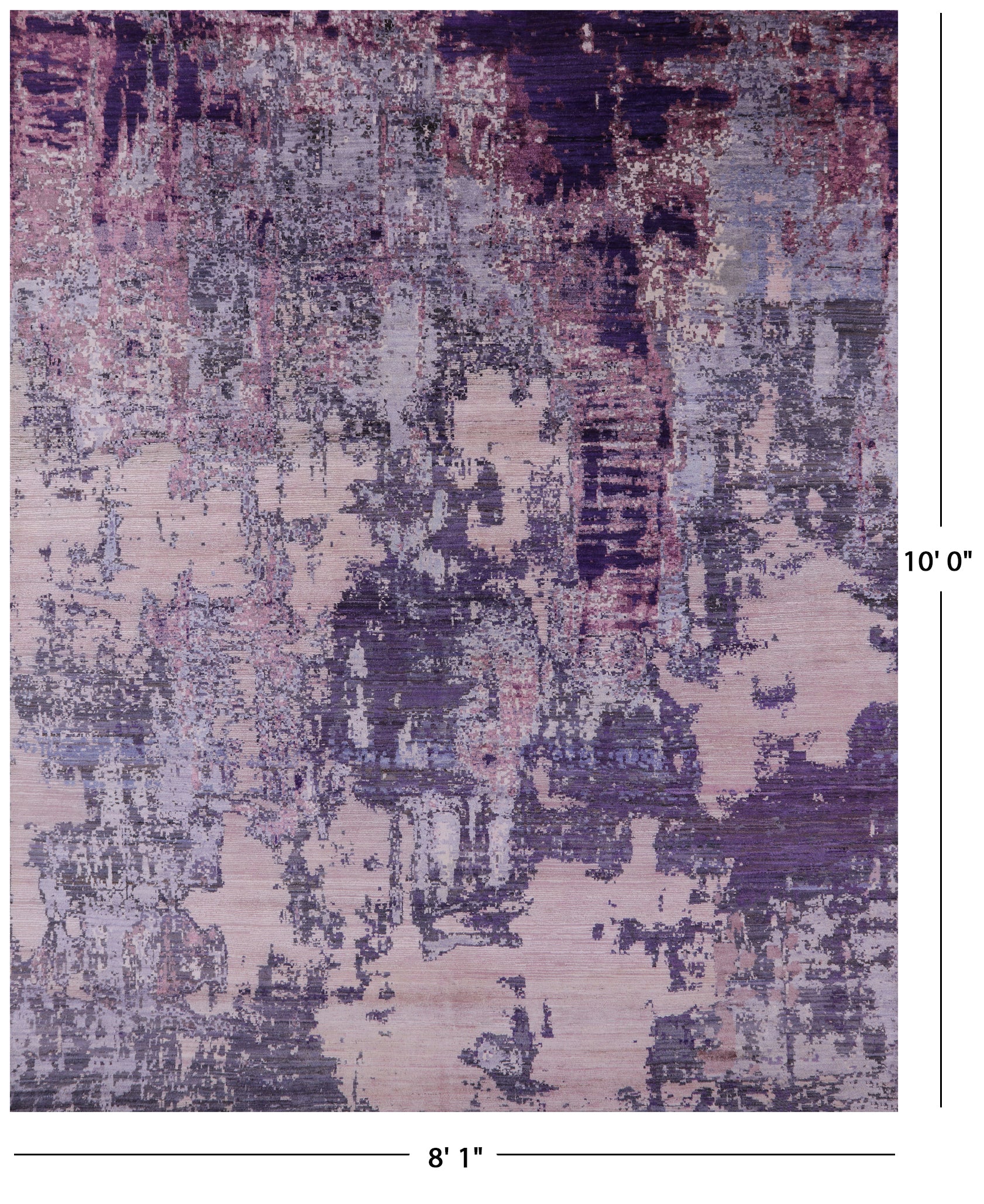 Modern Hand Knotted Wool & Silk Rug - 8' 1" X 10' 0" - Golden Nile