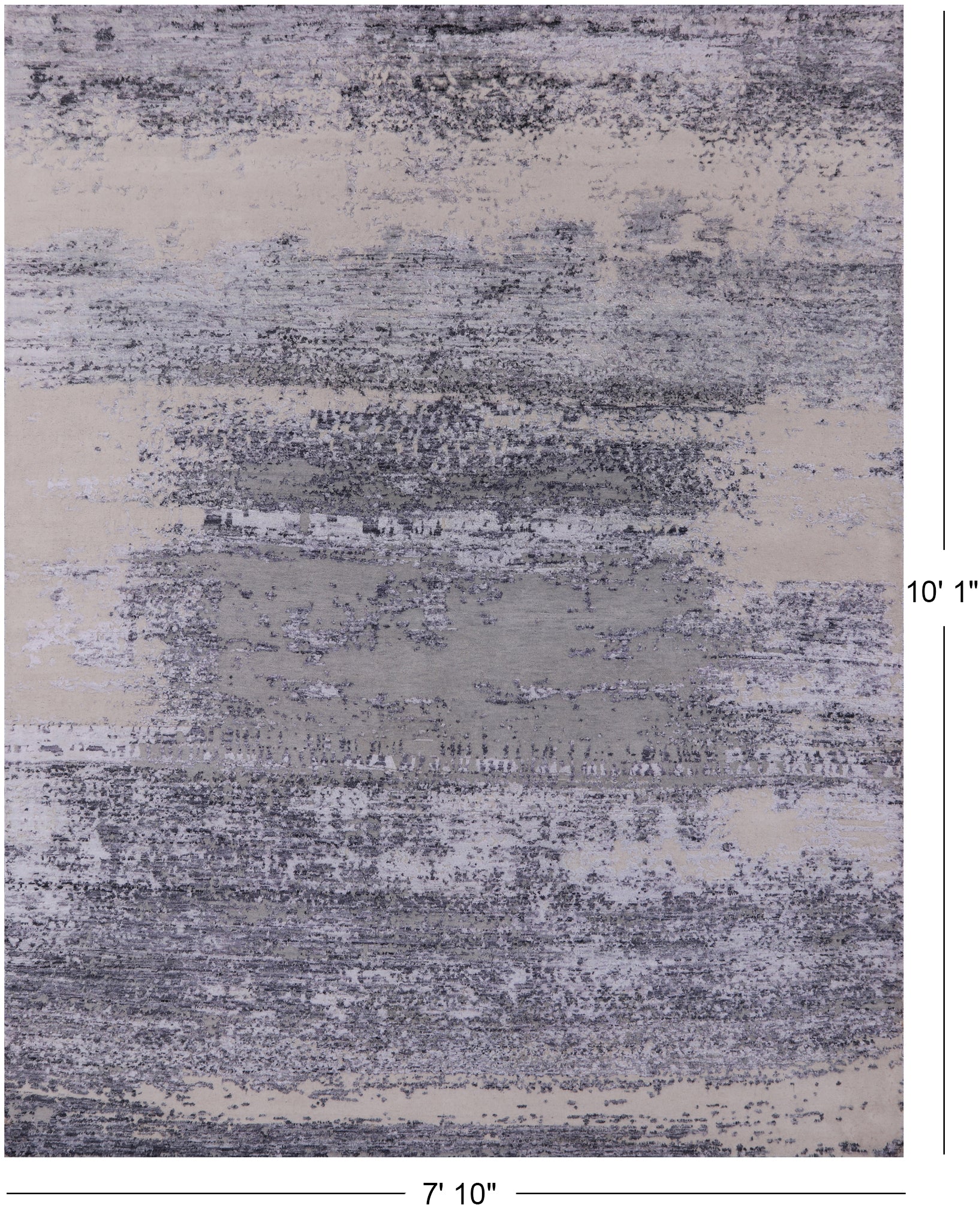 Contemporary Hand Knotted Wool & Silk Rug - 7' 10" X 10' 1" - Golden Nile