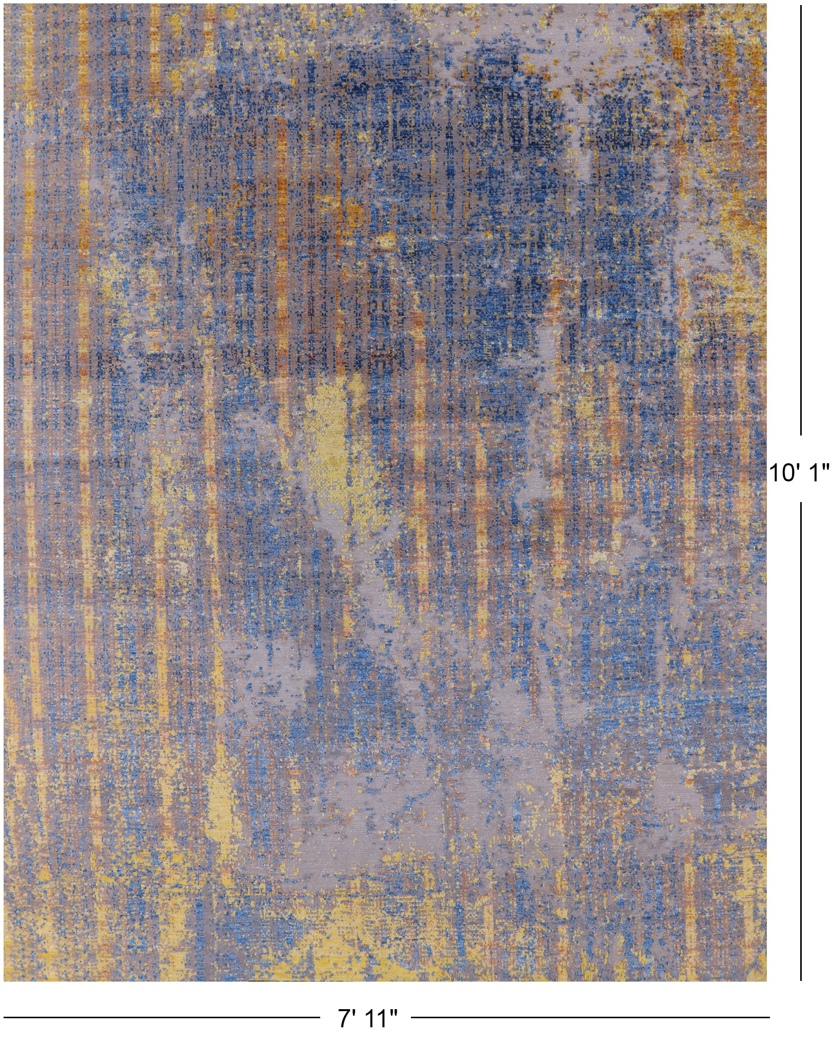 Modern Hand Knotted Wool & Silk Rug - 7' 11" X 10' 1" - Golden Nile
