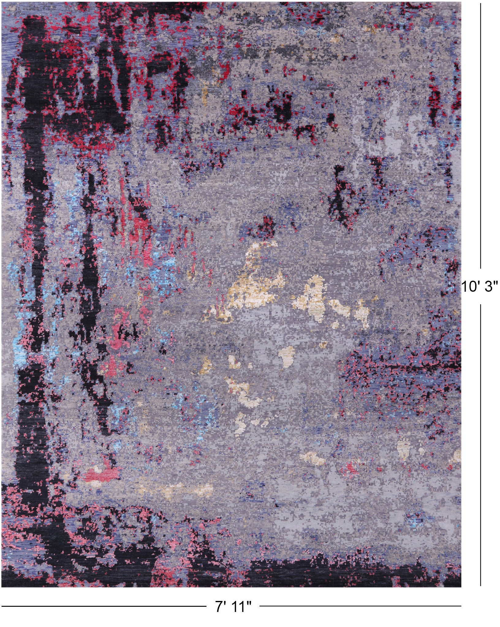Modern Hand Knotted Wool & Silk Rug - 7' 11" X 10' 3" - Golden Nile