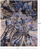 Modern Hand Knotted Wool & Silk Butterfly Design Rug - 8' 2" X 10' 0" - Golden Nile