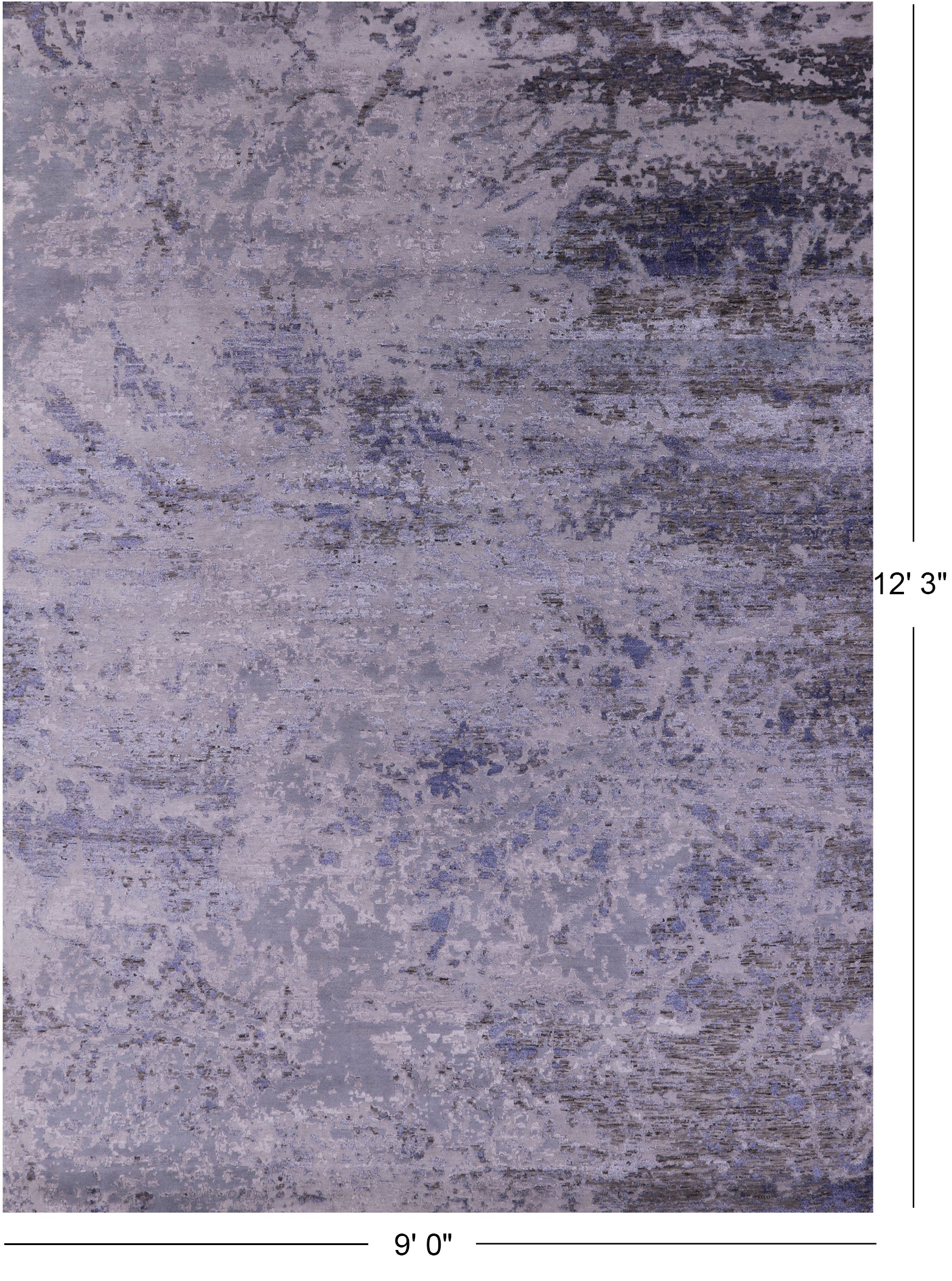 Modern Hand Knotted Wool & Silk Rug - 9' 0" X 12' 3" - Golden Nile