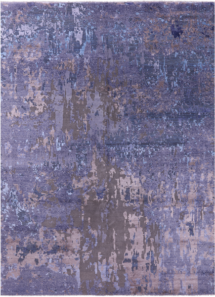 Contemporary Handmade Wool & Silk Rug - 9' 0" X 12' 4" - Golden Nile
