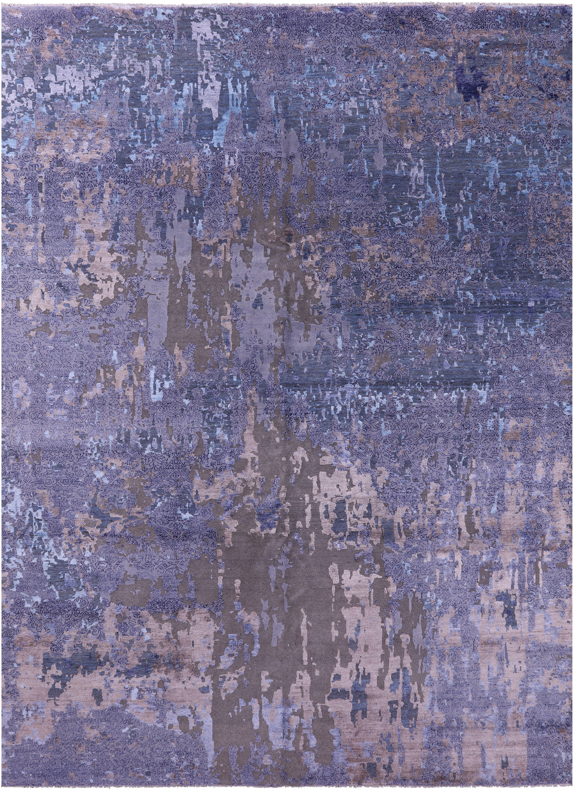 Contemporary Handmade Wool & Silk Rug - 9' 0" X 12' 4" - Golden Nile