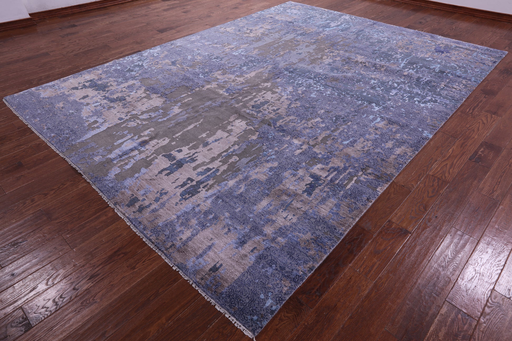 Contemporary Handmade Wool & Silk Rug - 9' 0" X 12' 4" - Golden Nile