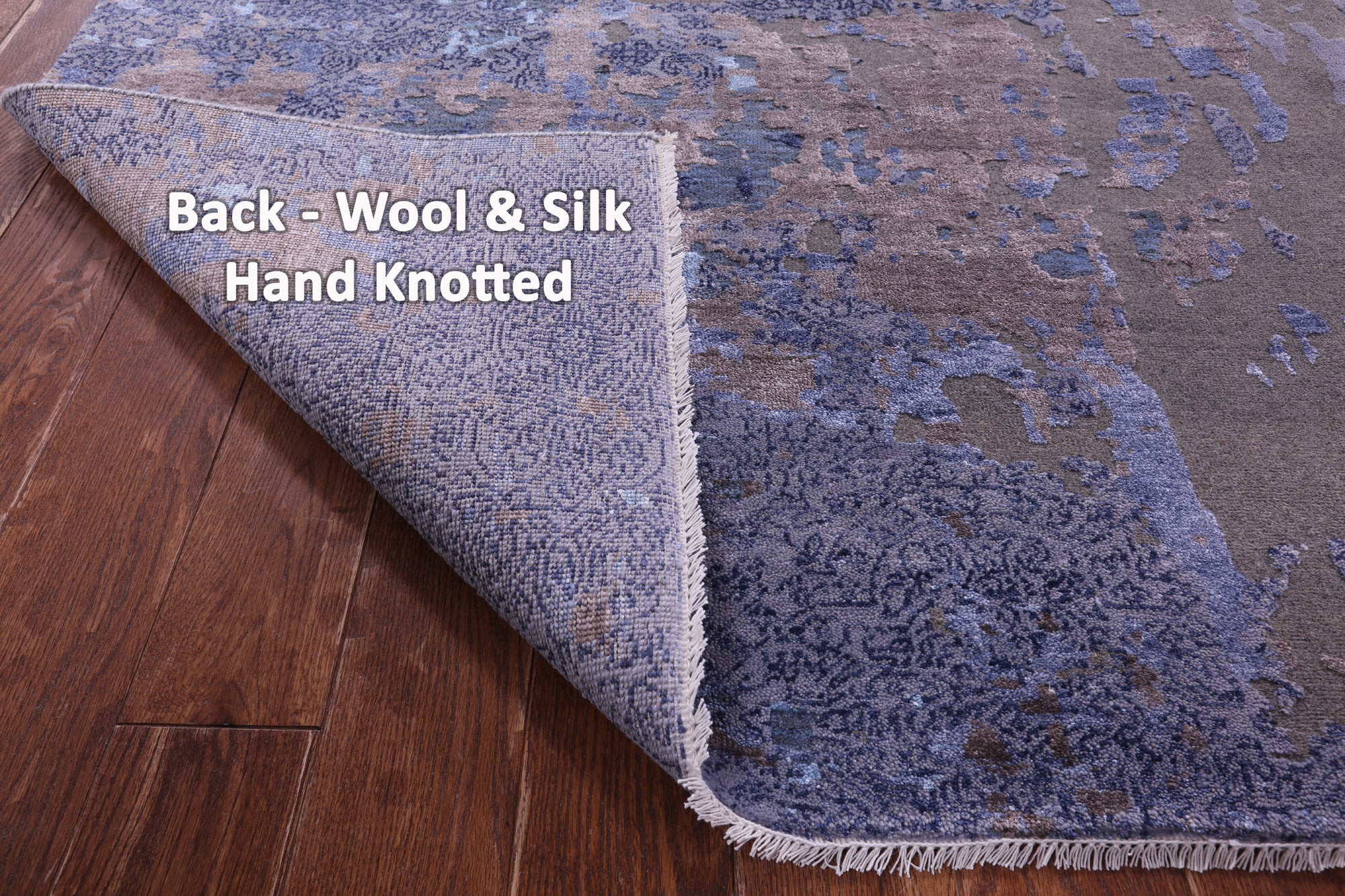 Contemporary Handmade Wool & Silk Rug - 9' 0" X 12' 4" - Golden Nile