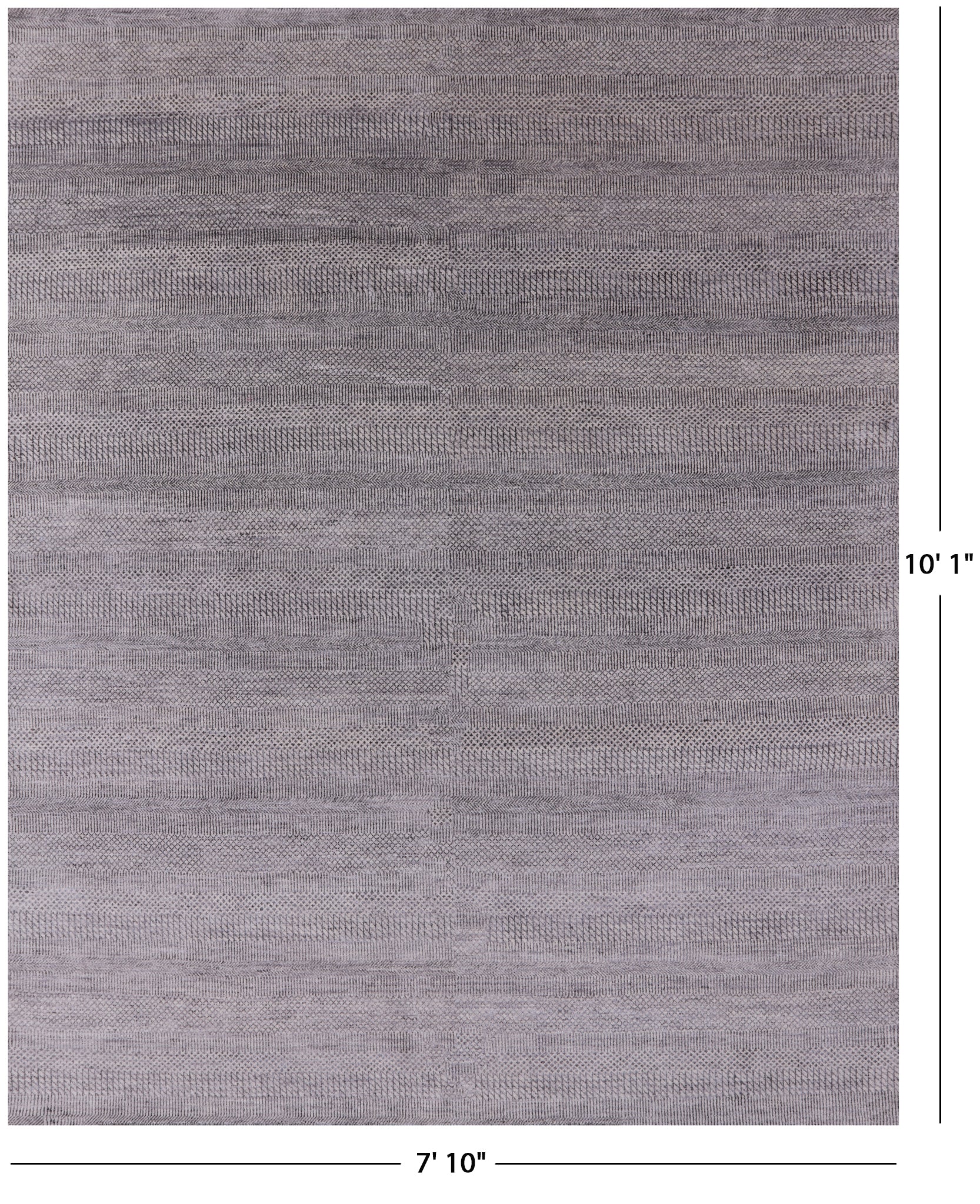 Grey Savannah Grass Handmade Wool & Silk Rug - 7' 10" X 10' 1" - Golden Nile