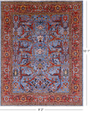 Blue Persian Fine Serapi Handmade Wool Rug - 8' 2" X 10' 1" - Golden Nile