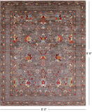 Peshawar Hand Knotted Wool Rug - 8' 0" X 9' 8" - Golden Nile
