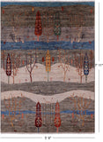 Persian Tribal Gabbeh Hand Knotted Wool Rug - 5' 8" X 7' 11" - Golden Nile
